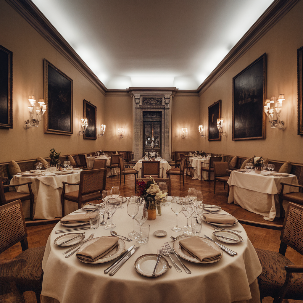 Salle à manger élégante dans un manoir historique