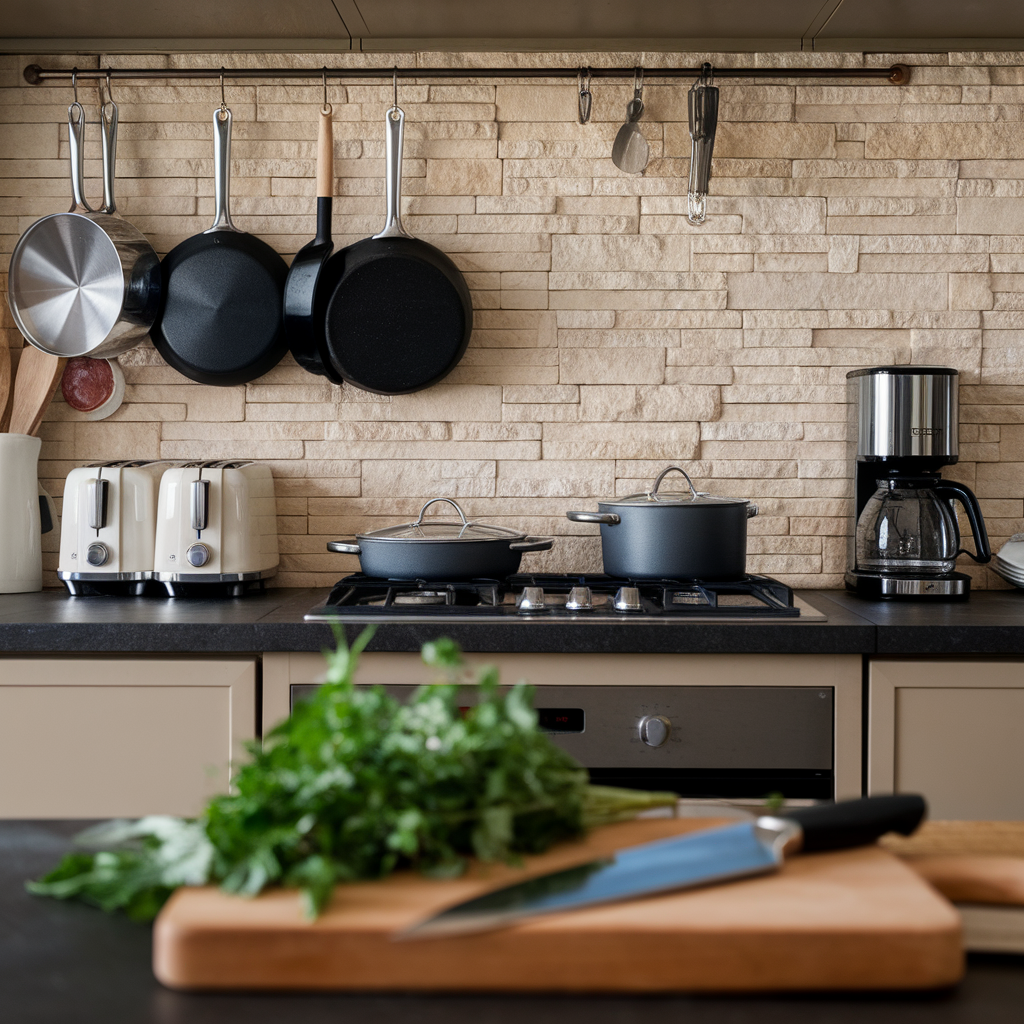 Cuisine moderne avec crédence sans joints