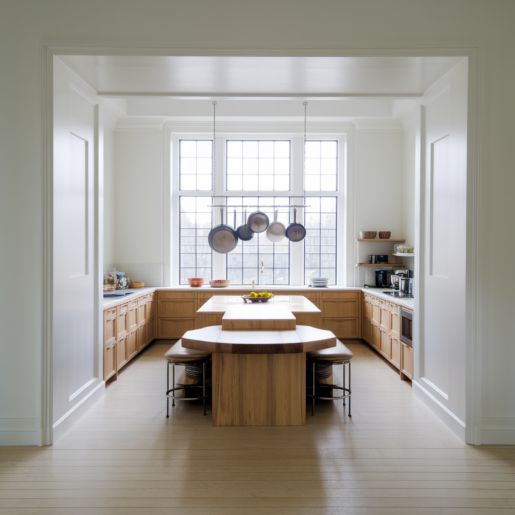 Péninsule de cuisine avec table intégrée