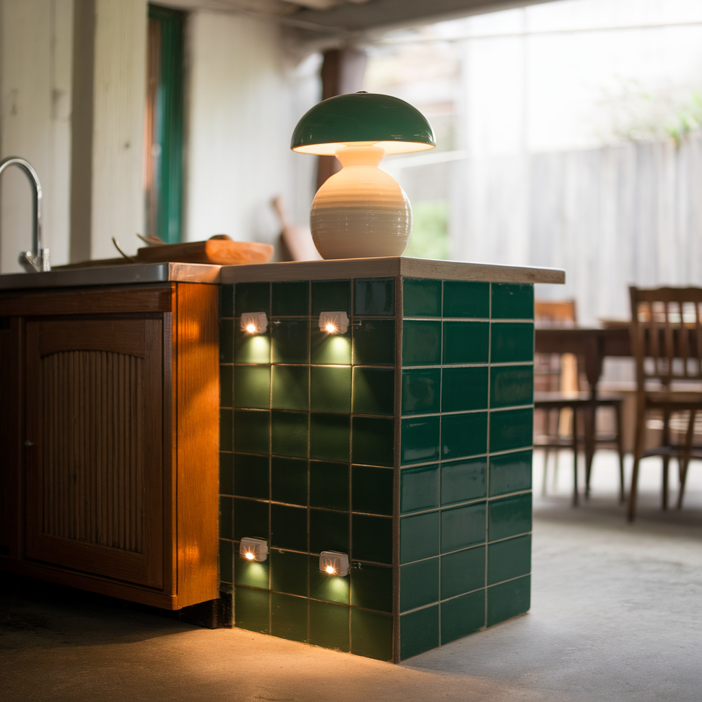 Cuisine avec éclairage LED magnétique et lampe de comptoir